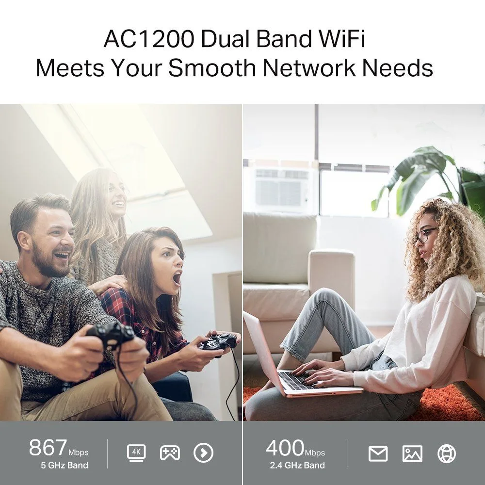 TP-Link AC1200 Dual Band Full Gigabit Router - Archer C64