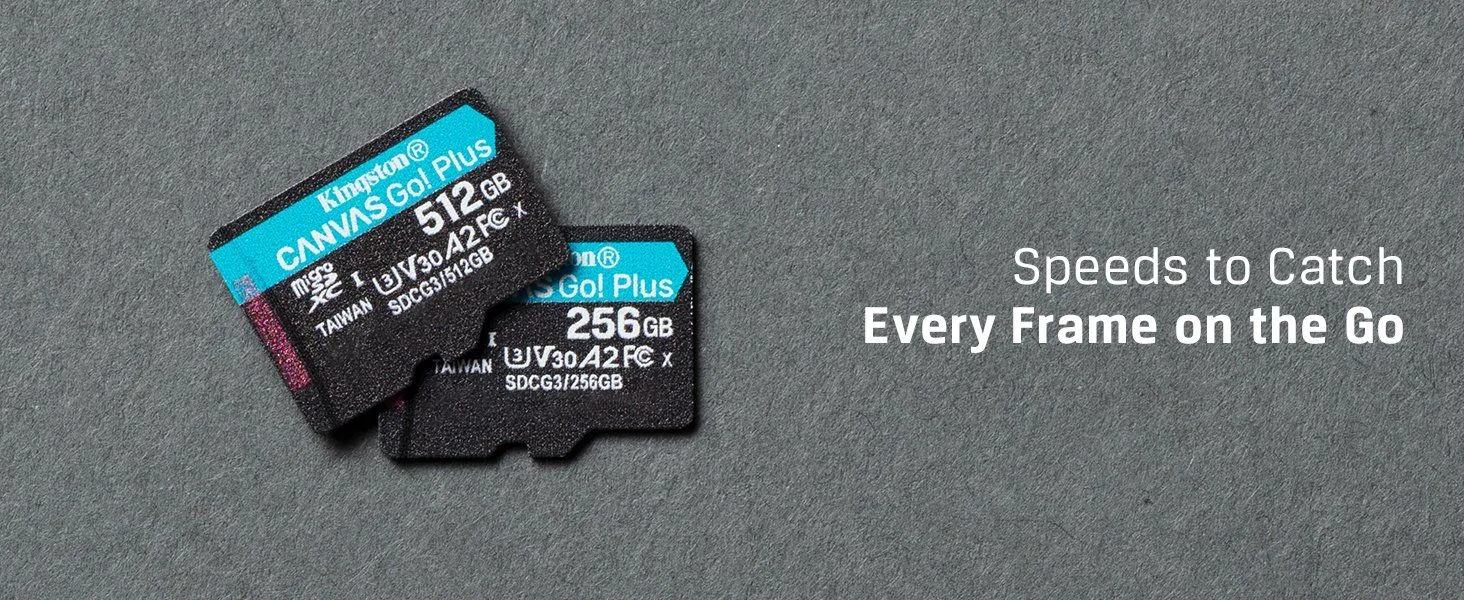 Kingston 512GB Memory Card MicroSDXC Canvas Go Plus 170MB/s UHS-I A2 C10 U3 V30 + Adaptor