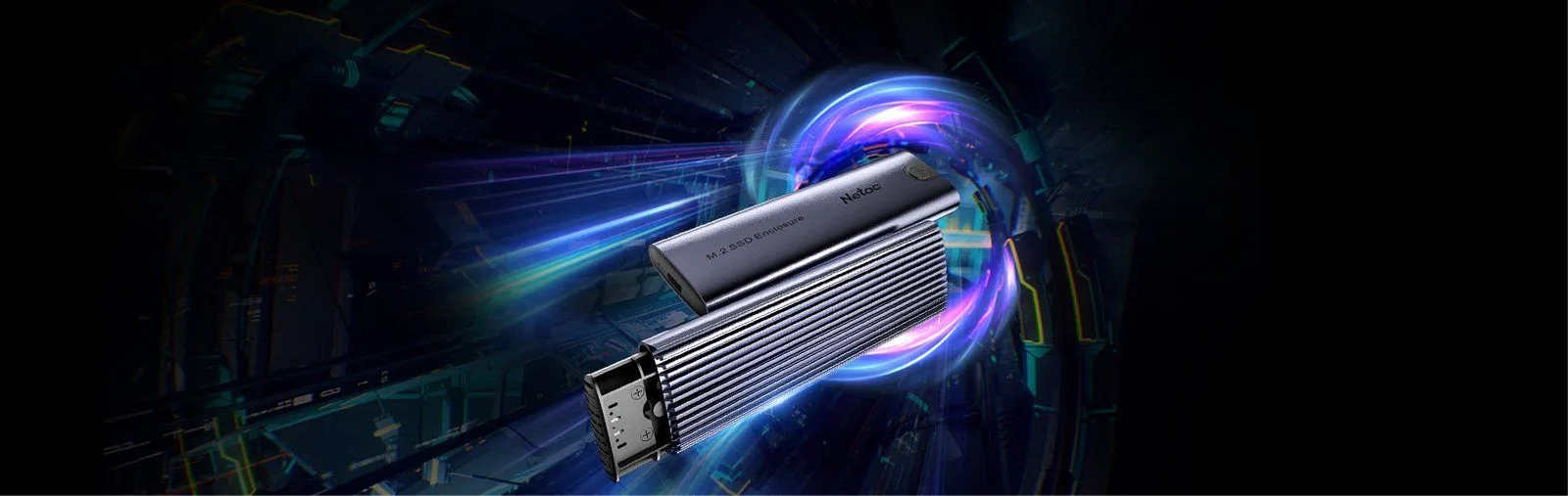 NETAC NVMe SSD Enclosure Aluminum External SSD With Cables USB 3.1 Gen2 - 10Gbps