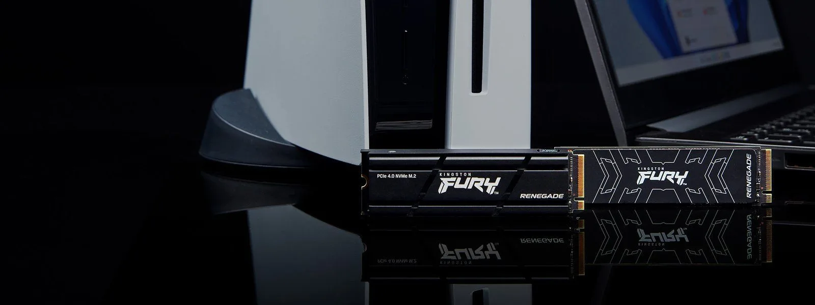 قرص SSD داخلي Kingston FURY Renegade سعة 1TB نوع M.2 NVMe PCIe 4.0 مع مشتت حراري من الألمنيوم