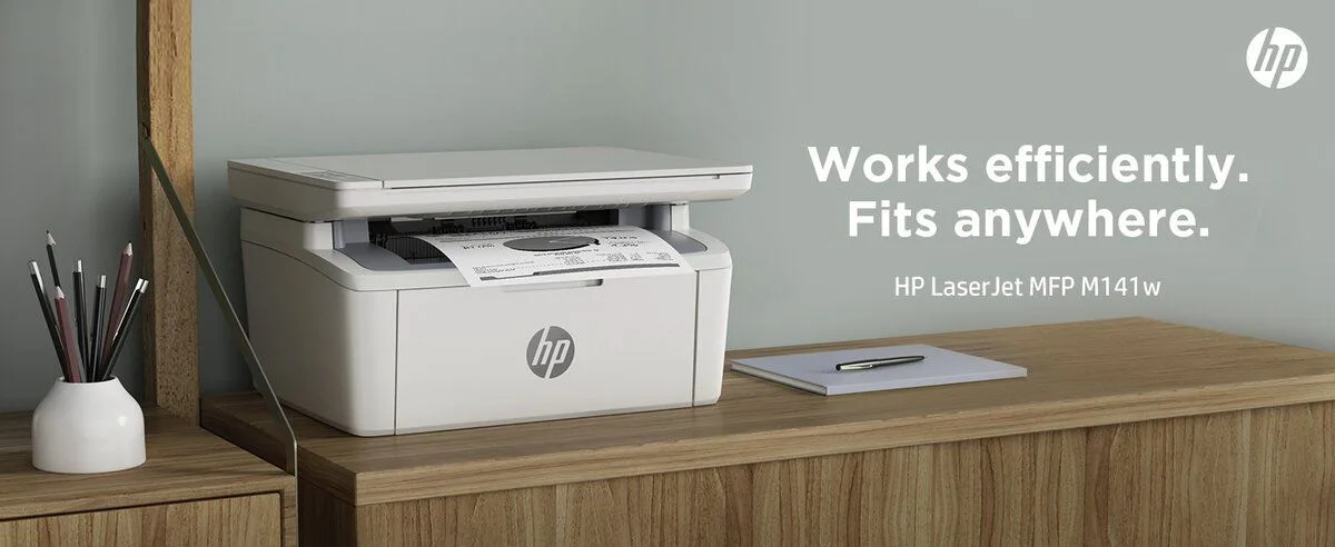 طابعة ليزر HP LaserJet MFP 141w متعددة الوظائف 3 في 1 - أبيض وأسود - 7MD74A