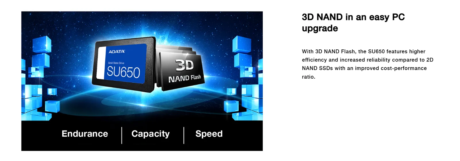 قرص SSD داخلي ADATA Ultimate SU650 سعة 240GB بواجهة SATA مقاس 2.5 بوصة