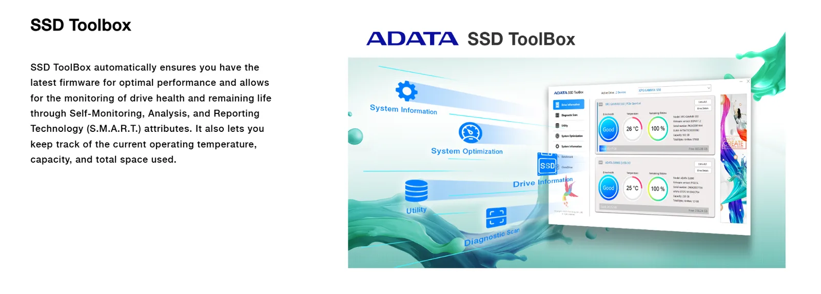قرص SSD داخلي ADATA Ultimate SU650 سعة 240GB بواجهة SATA مقاس 2.5 بوصة
