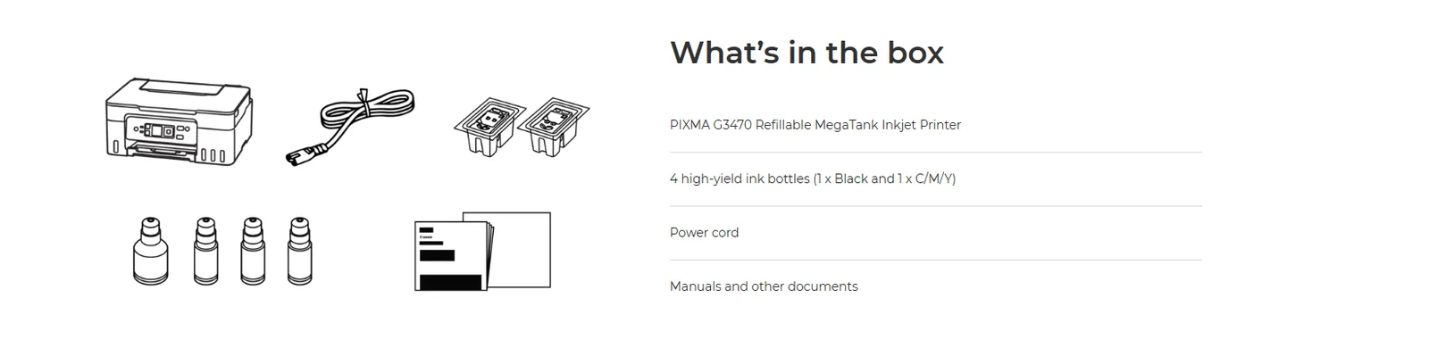CANON PIXMA G3470 MegaTank Wireless BLACK & COLOR 3-in-1 Printer - BLACK COLOR