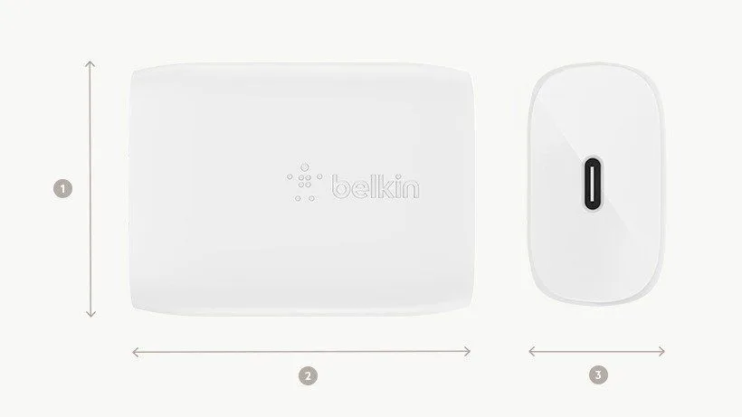 شاحن Belkin بمنفذ USB-C - قدرة 20 واط