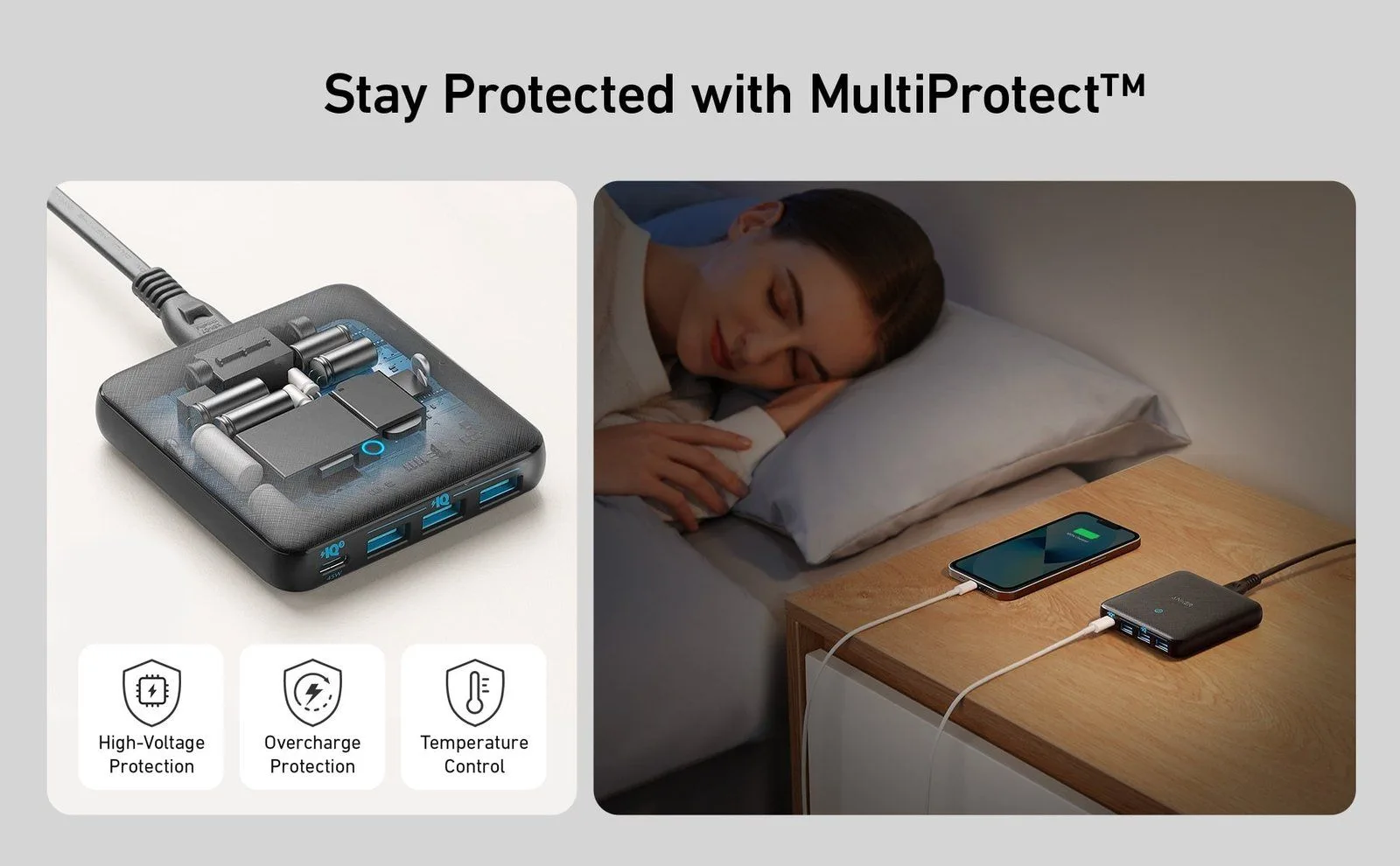 شاحن Anker PowerPort Atom III Slim بأربعة منافذ - قدرة 65 واط