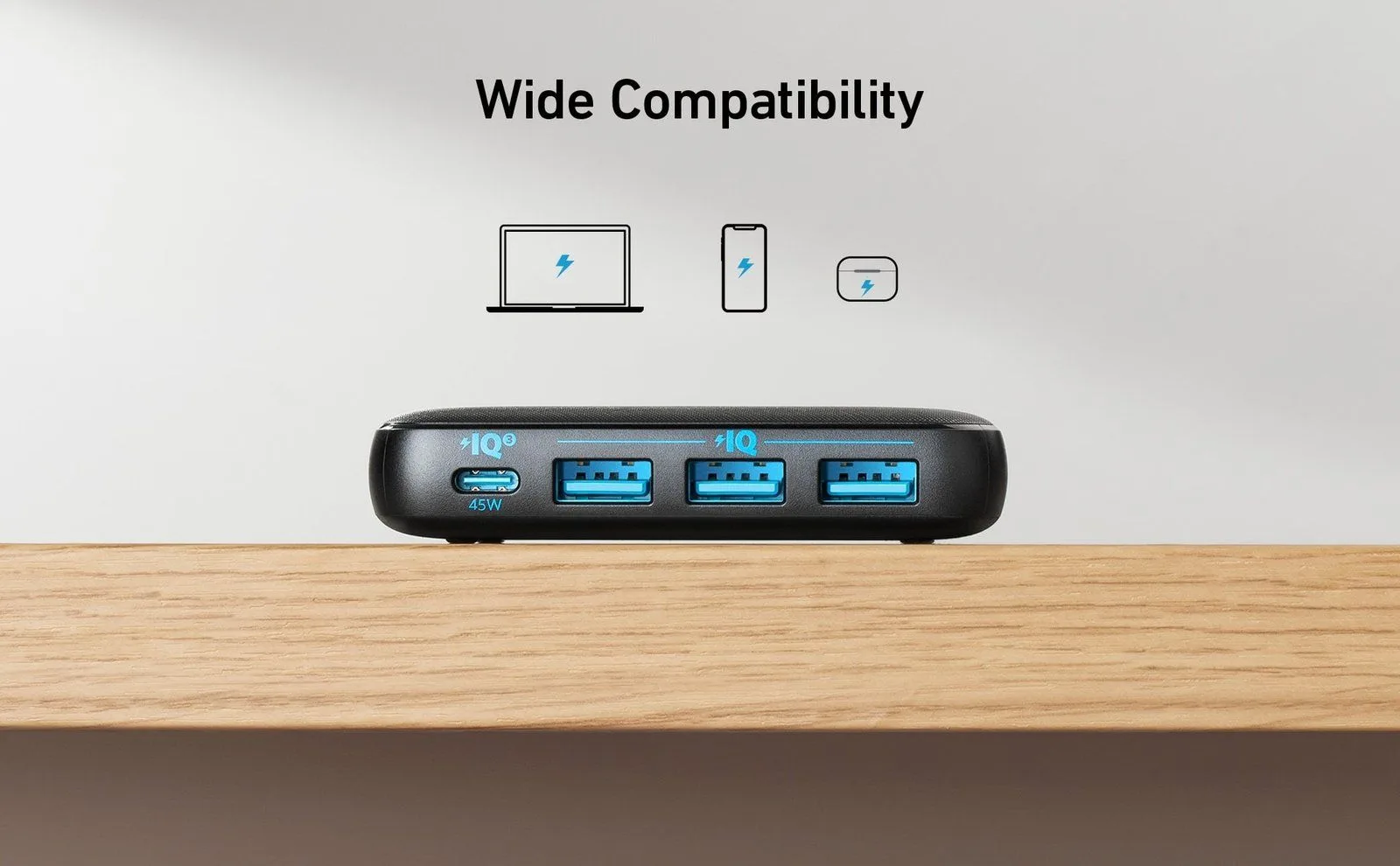 شاحن Anker PowerPort Atom III Slim بأربعة منافذ - قدرة 65 واط