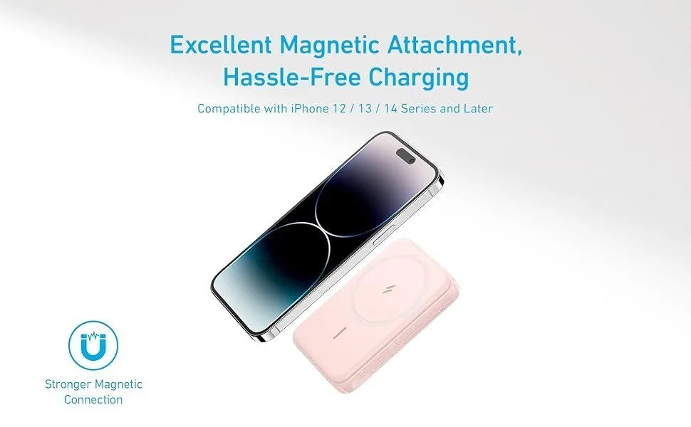 باور بانك مغناطيسي Anker 321 MagGo (PowerCore Magnetic) سعة 5000 مللي أمبير