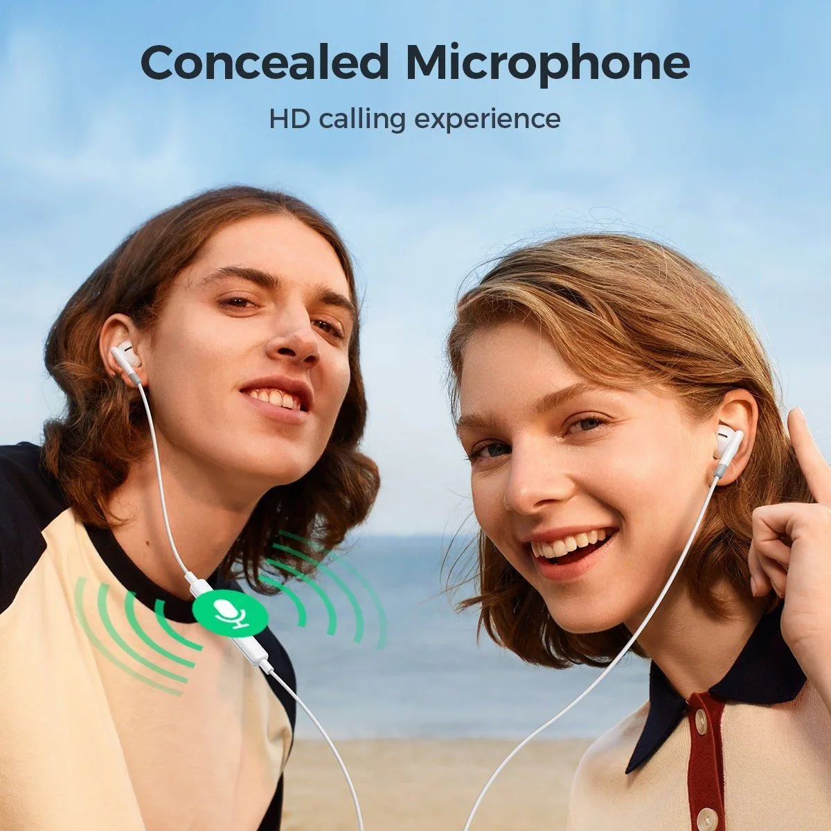 Joyroom Half in-Ear Wired Earphones - White