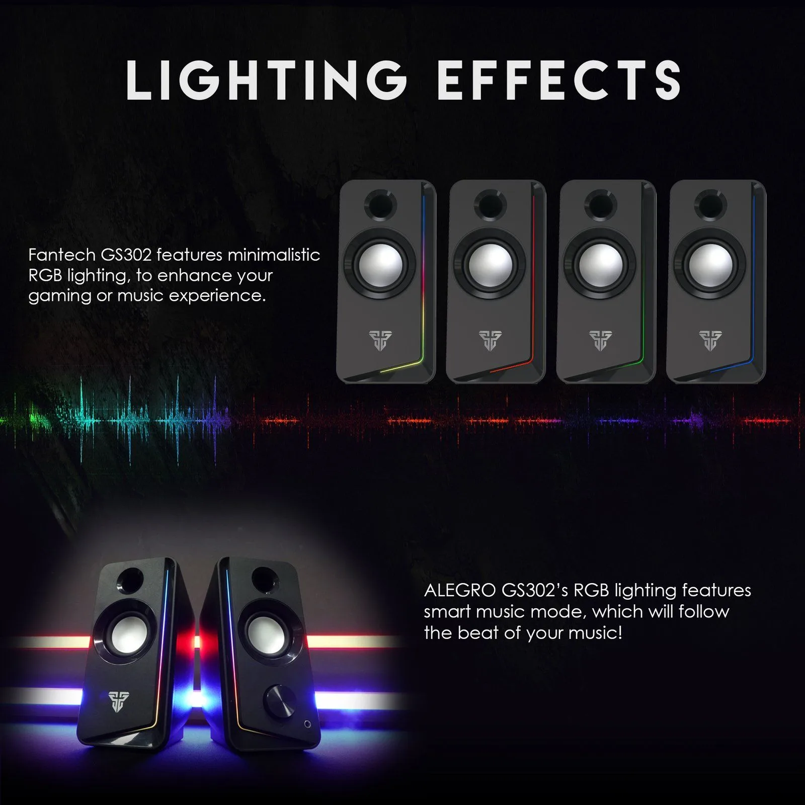 سماعة ألعاب Fantech GS302 ALEGRO بإضاءة RGB وبلوتوث