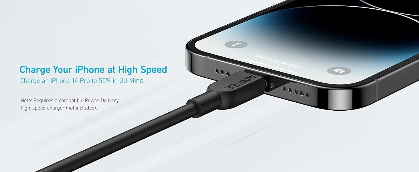كابل Anker 322 من USB-C إلى Lightning مجدول - 0.9 متر