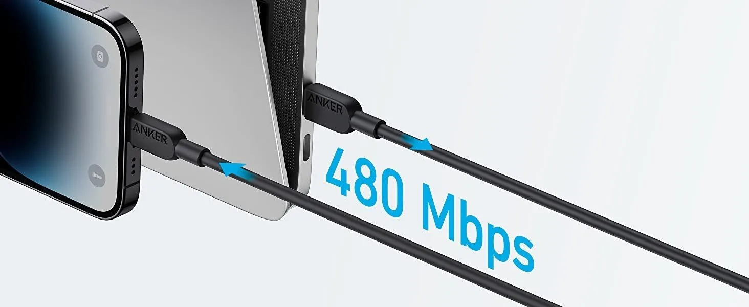 كابل Anker 322 من USB-C إلى Lightning مجدول - 0.9 متر