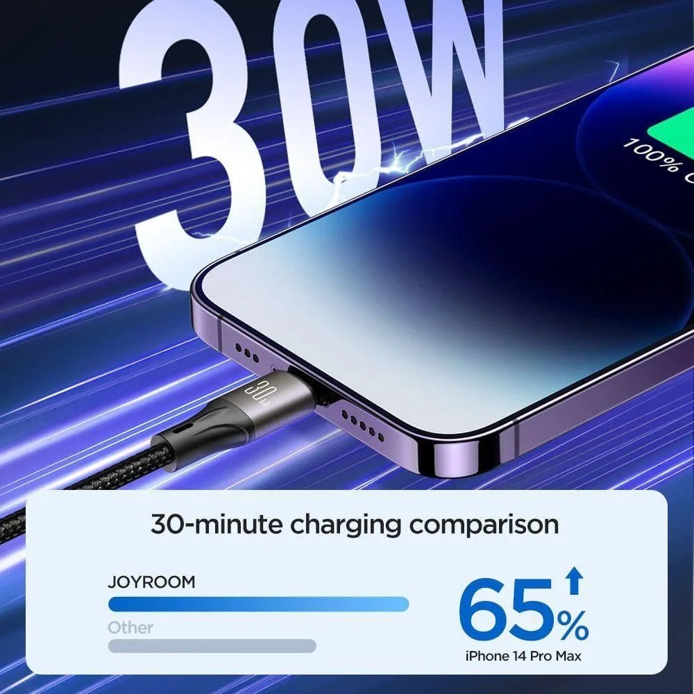كابل Joyroom من Type-C إلى Lightning مجدول بالنايلون - 30 واط