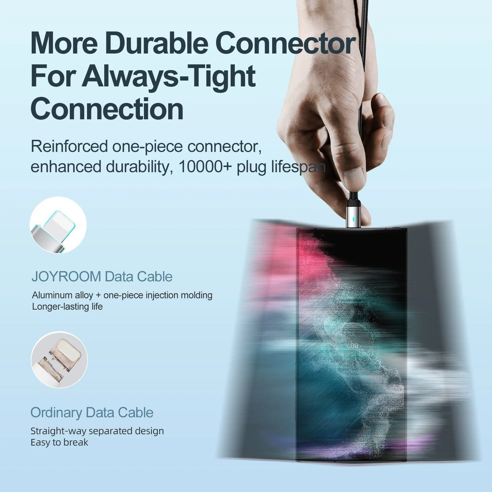 كابل Joyroom من USB-A إلى Type-C مجدول بالنايلون للشحن السريع - 3 أمبير
