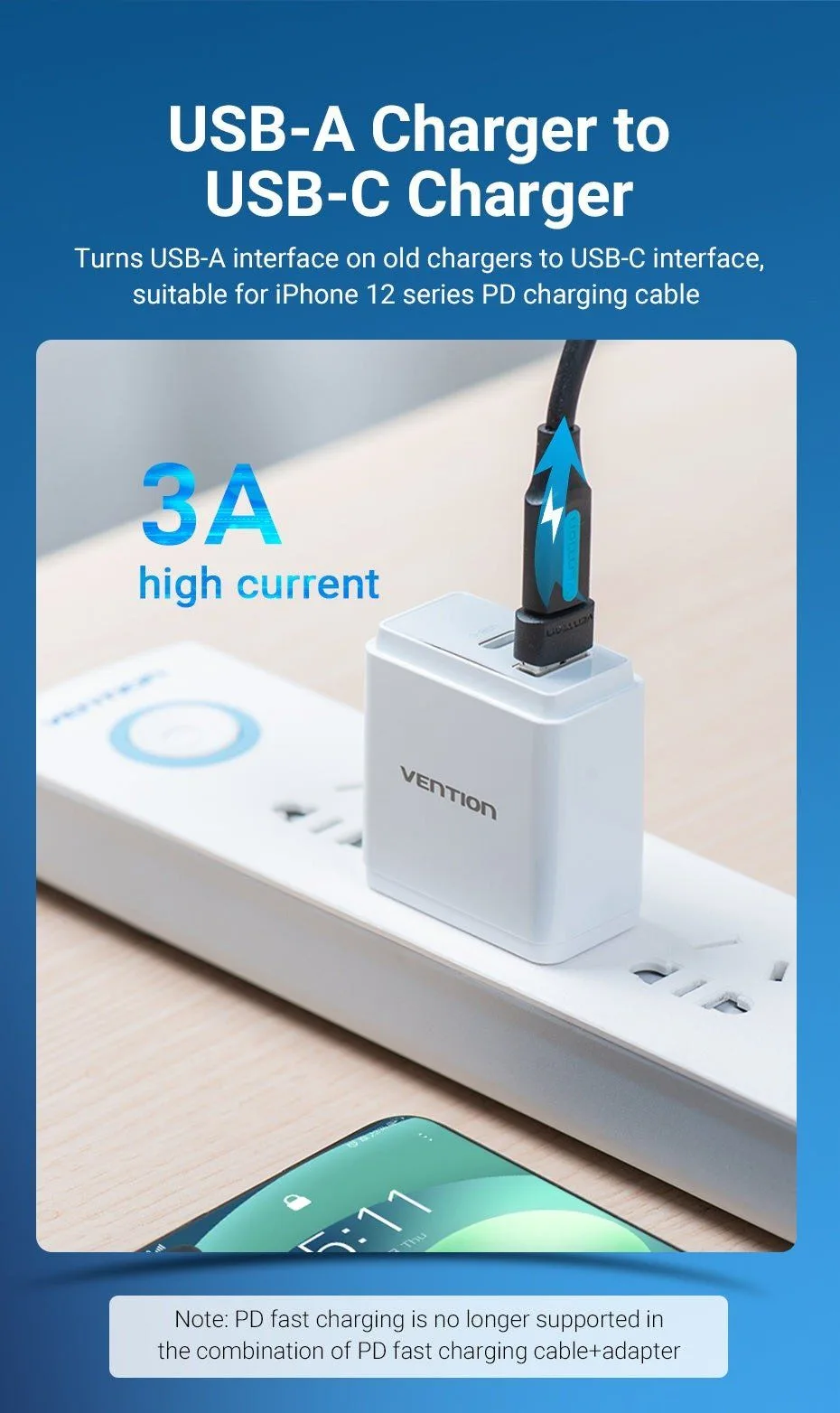 Vention USB-A 2.0 Male to USB-C Female Adapter - CDWB0
