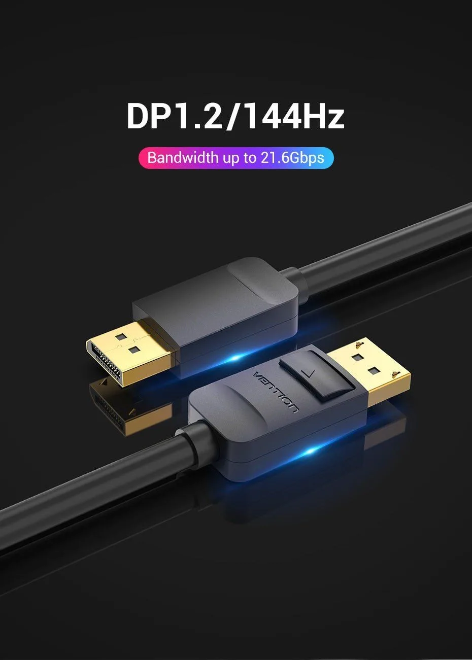 كابل Vention من DisplayPort إلى DisplayPort بطول 3 أمتار - HACBI