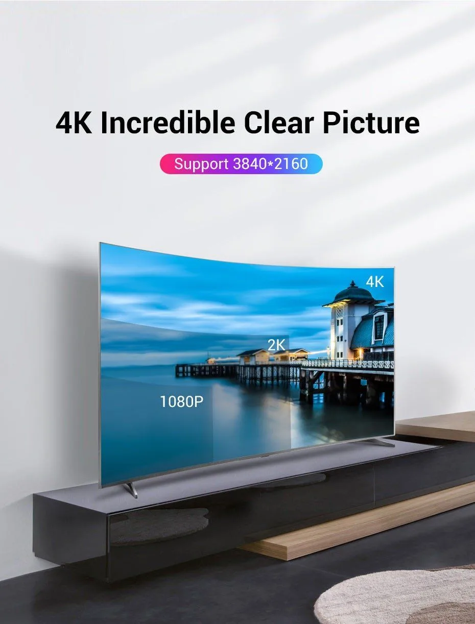 كابل Vention من DisplayPort إلى DisplayPort بطول 3 أمتار - HACBI