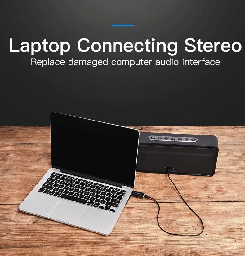 كرت صوت خارجي Vention بمنفذ USB - معدني أسود - VAB-S16-B