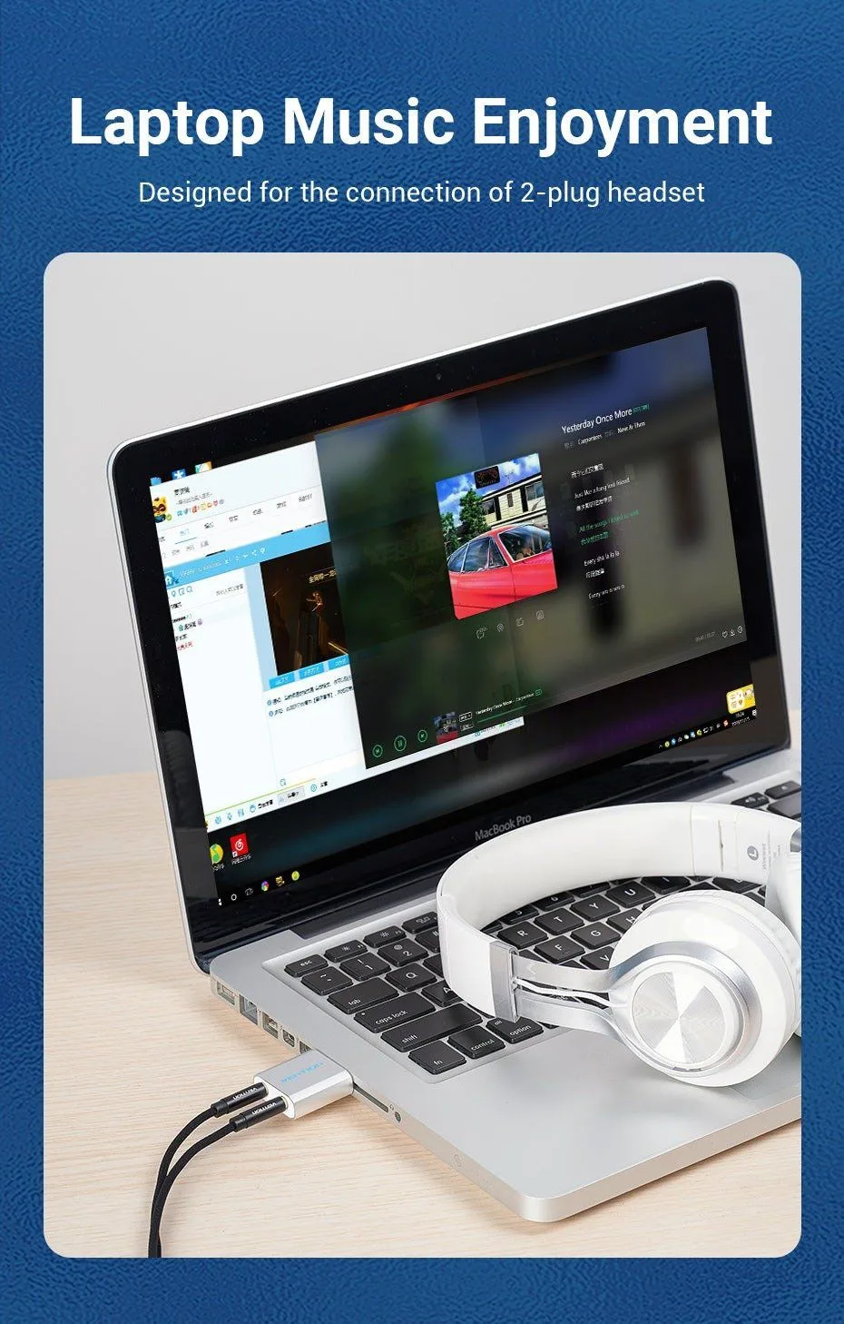 كرت صوت خارجي Vention بمنفذ USB - معدني فضي - VAB-S13