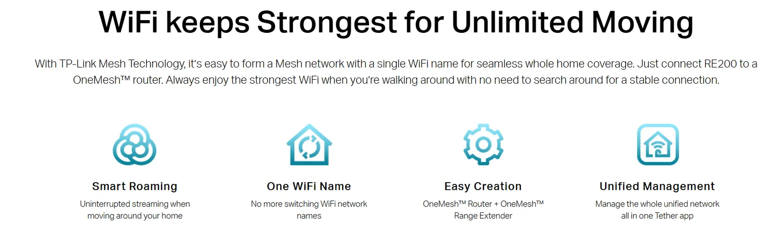 TP-Link AC750 Mesh Wi-Fi Range Extender - RE200