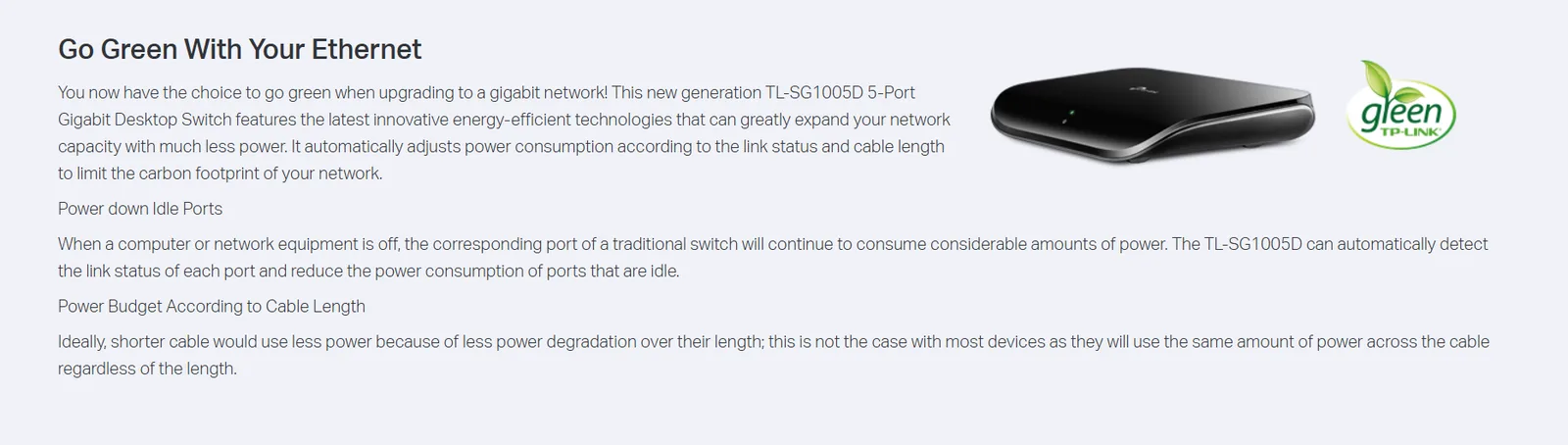 TP-Link 5-Port Gigabit Desktop Switch - TL-SG1005D