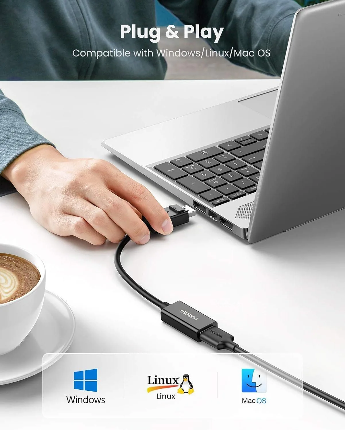 محوّل UGREEN من DisplayPort إلى HDMI بدقة 4K@60Hz - 70694