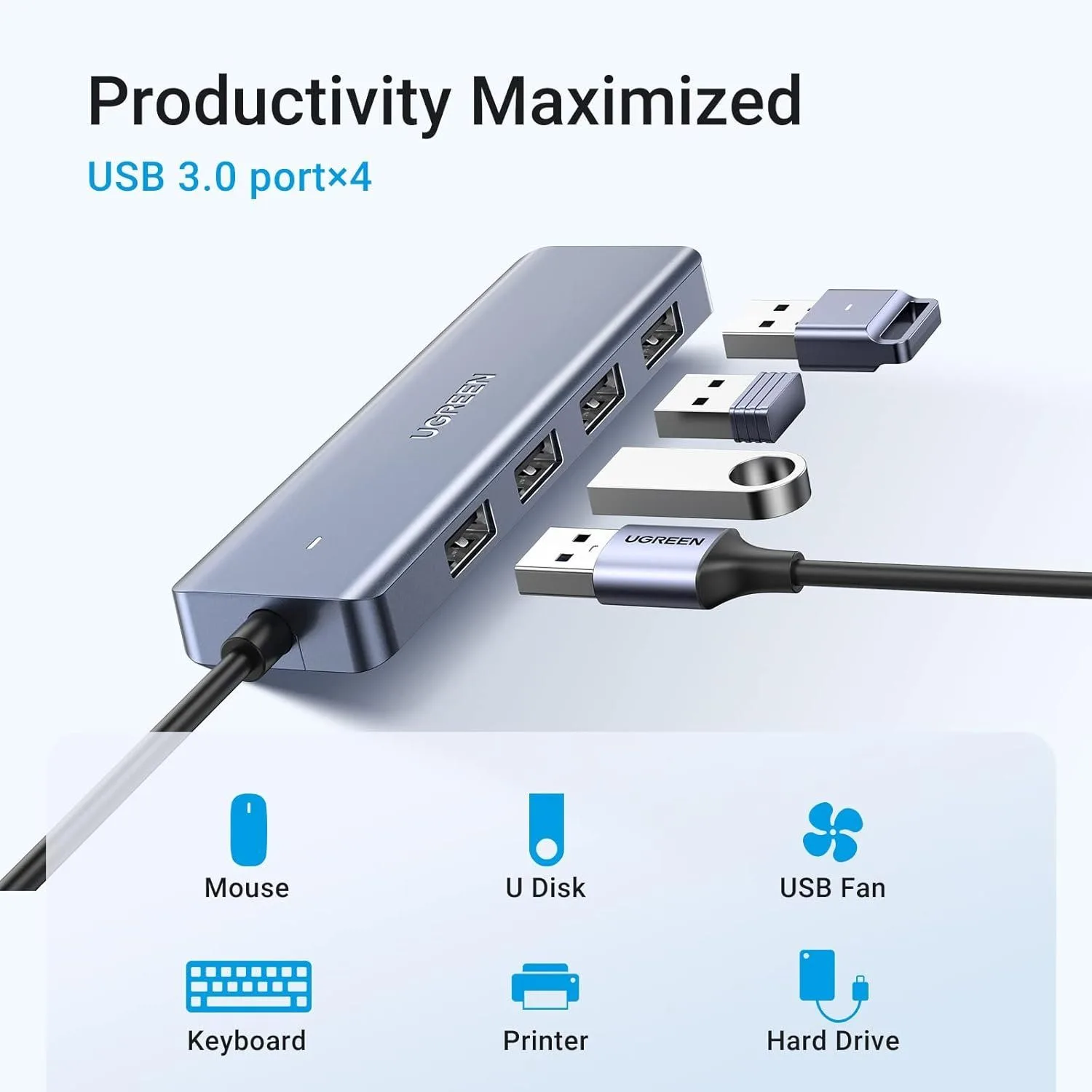 Ugreen USB-C 4-Port USB-A 3.0 Hub - 70336
