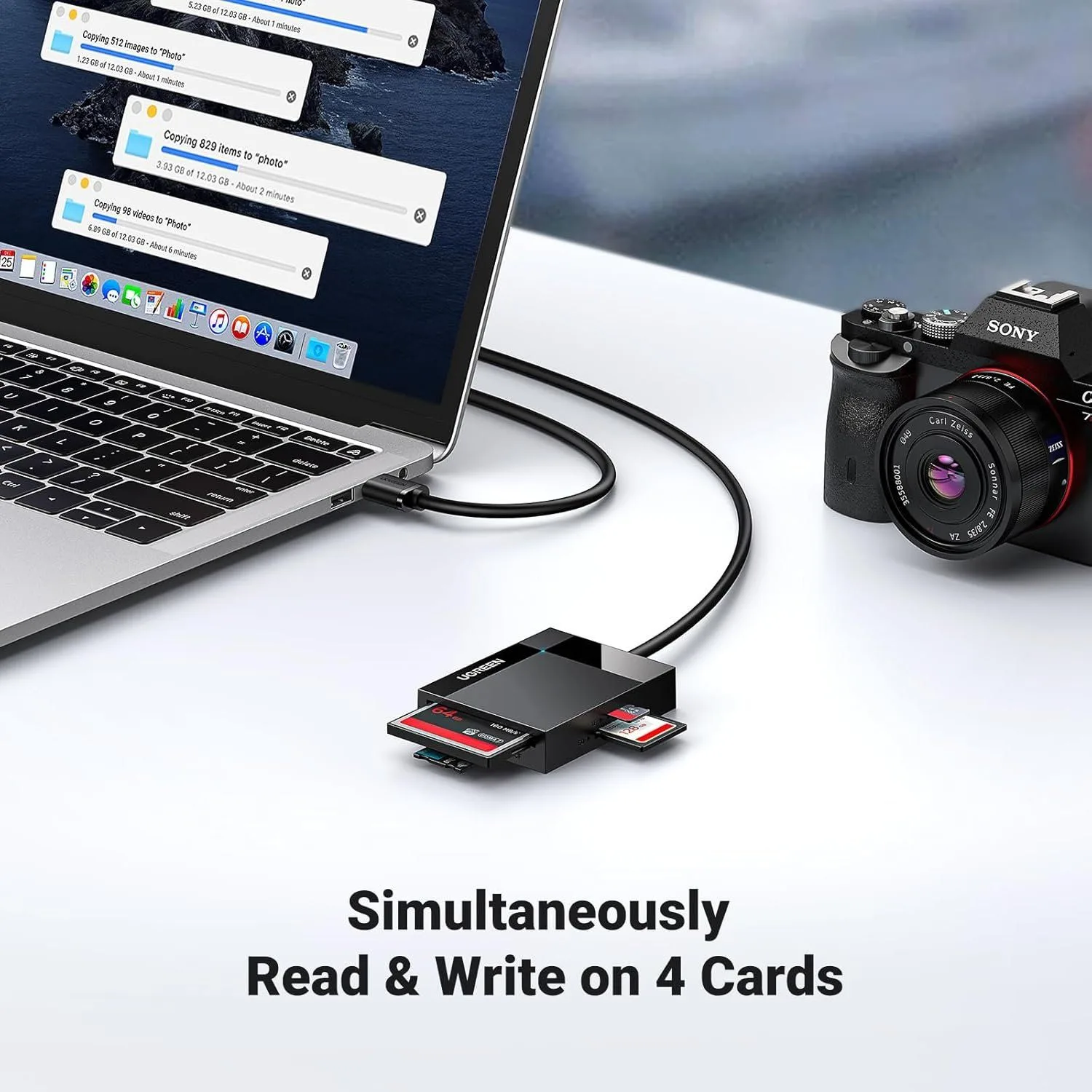 Ugreen 4-in-1 USB 3.0 Card Reader (SD/CF/TF/MS)- 30333