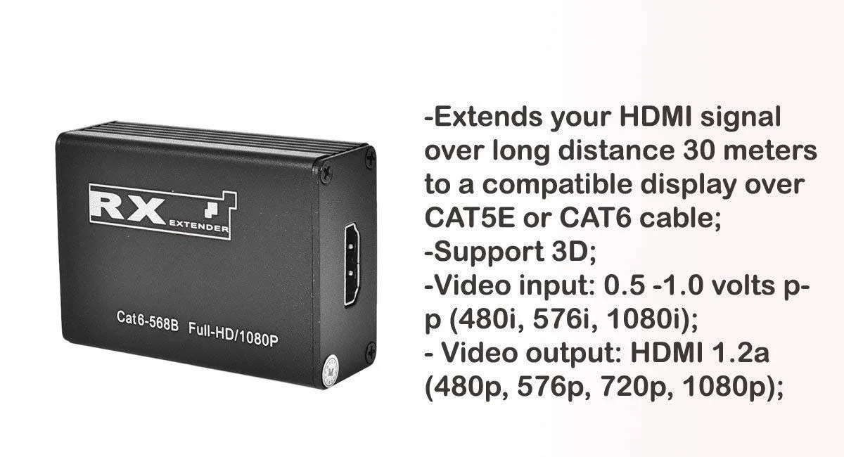 موسّع HDMI KVM عبر RJ45 لمسافة 30 متراً بجودة عالية - AYTC