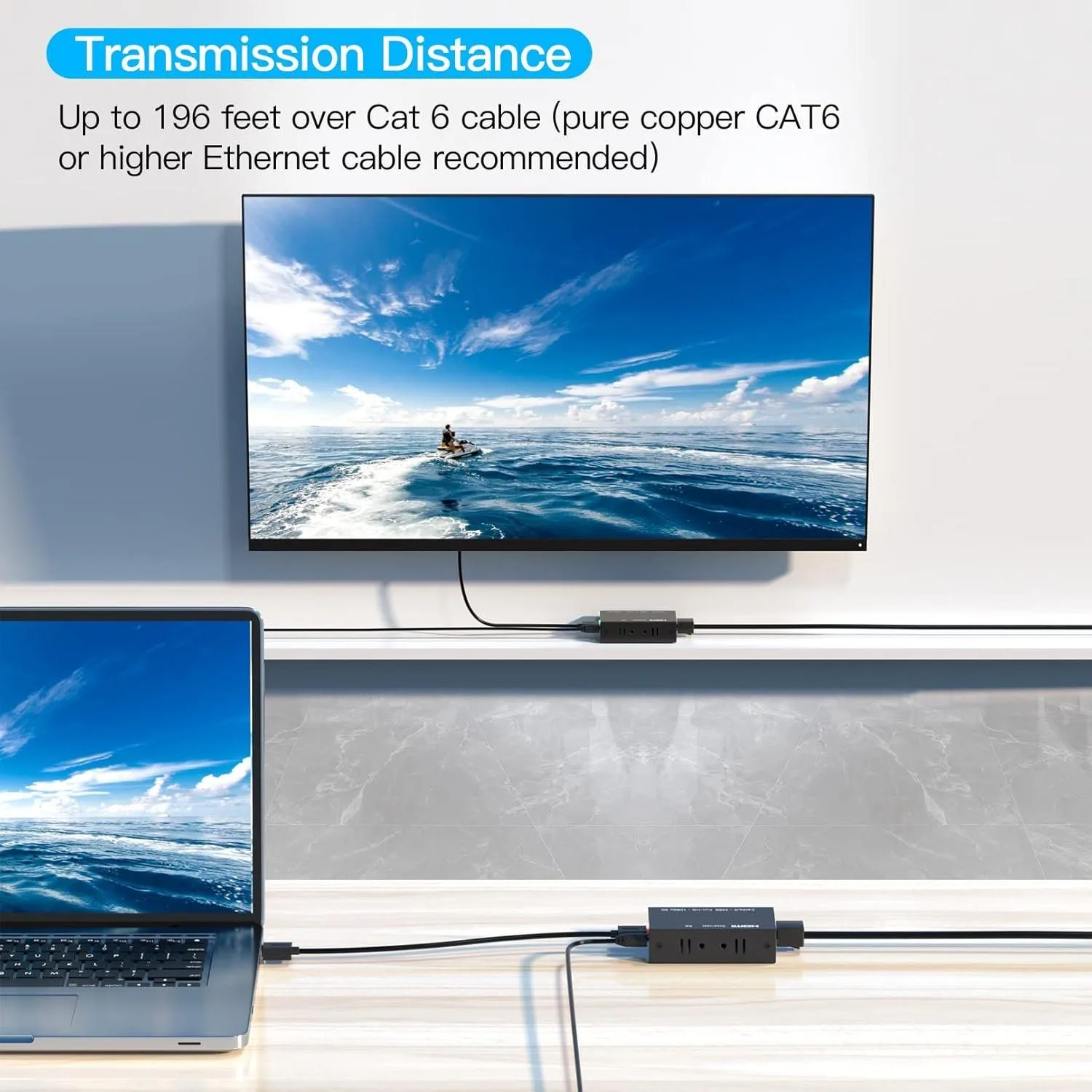موسّع HDMI عبر RJ45 لمسافة 60 متراً بجودة عالية - AYTC