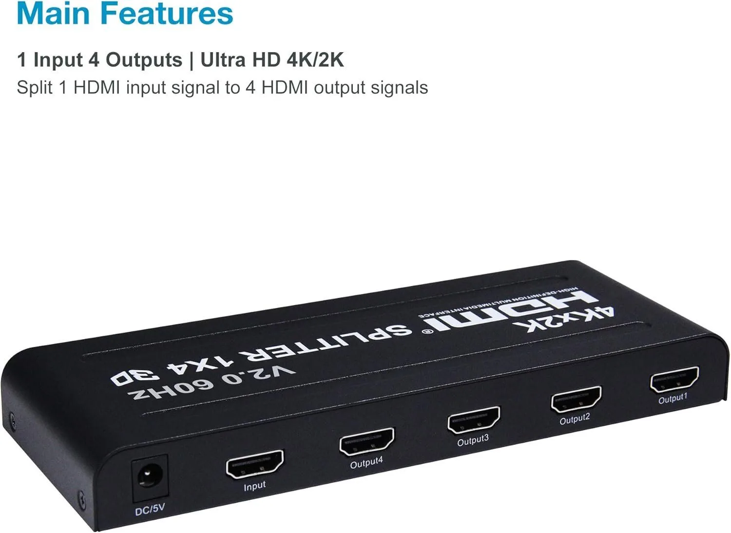 موزّع HDMI بدقة 4K من مدخل إلى 4 مخارج بجودة عالية - AYTC
