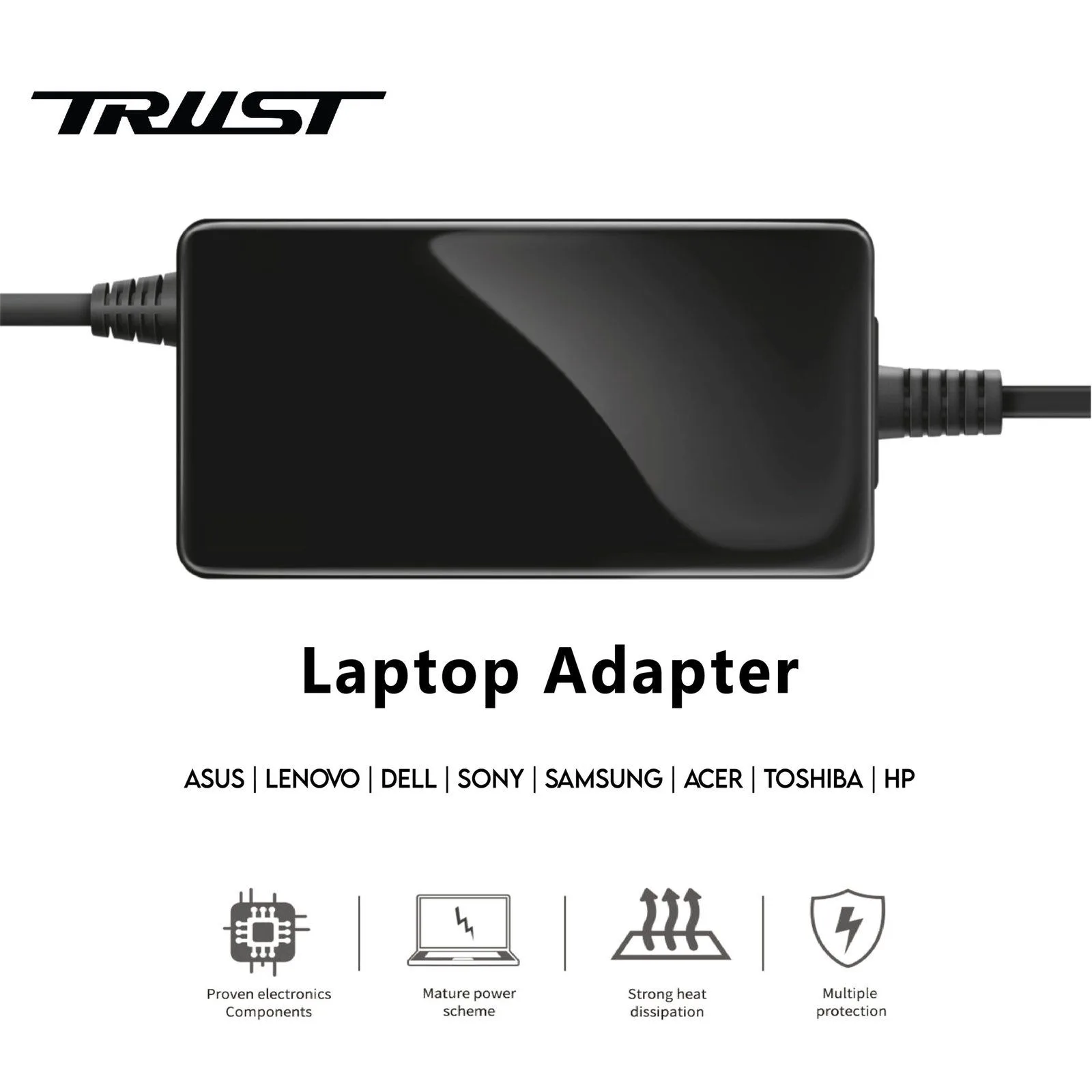 Trust Microsoft Surface Pro 65W Power Adapter Compatible - 15V - 4A