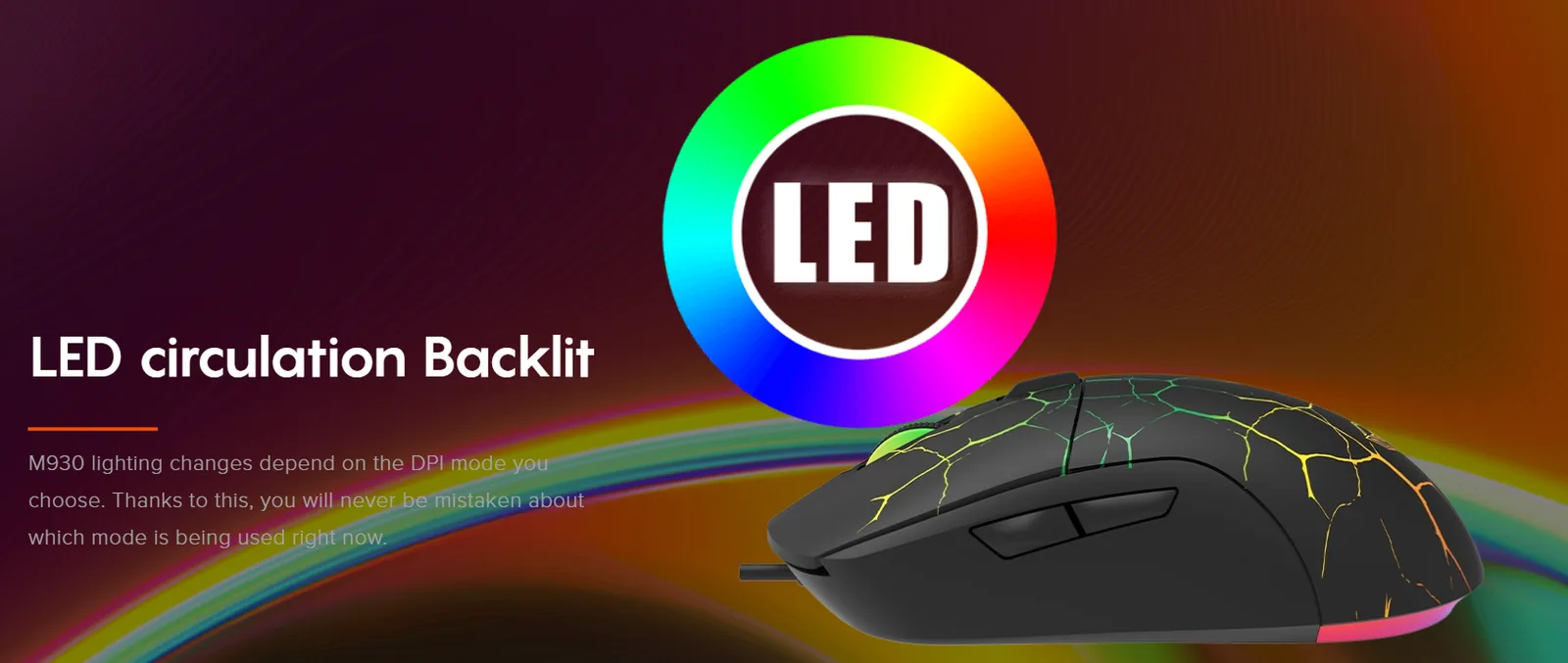Meetion M930 LED Circulation Backlit Gaming Mouse