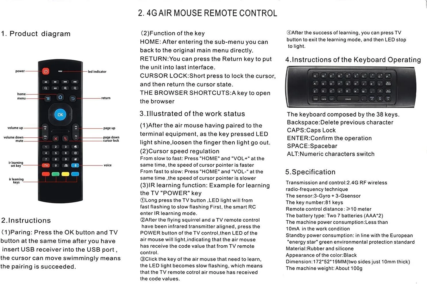 Wireless Air Fly Mouse