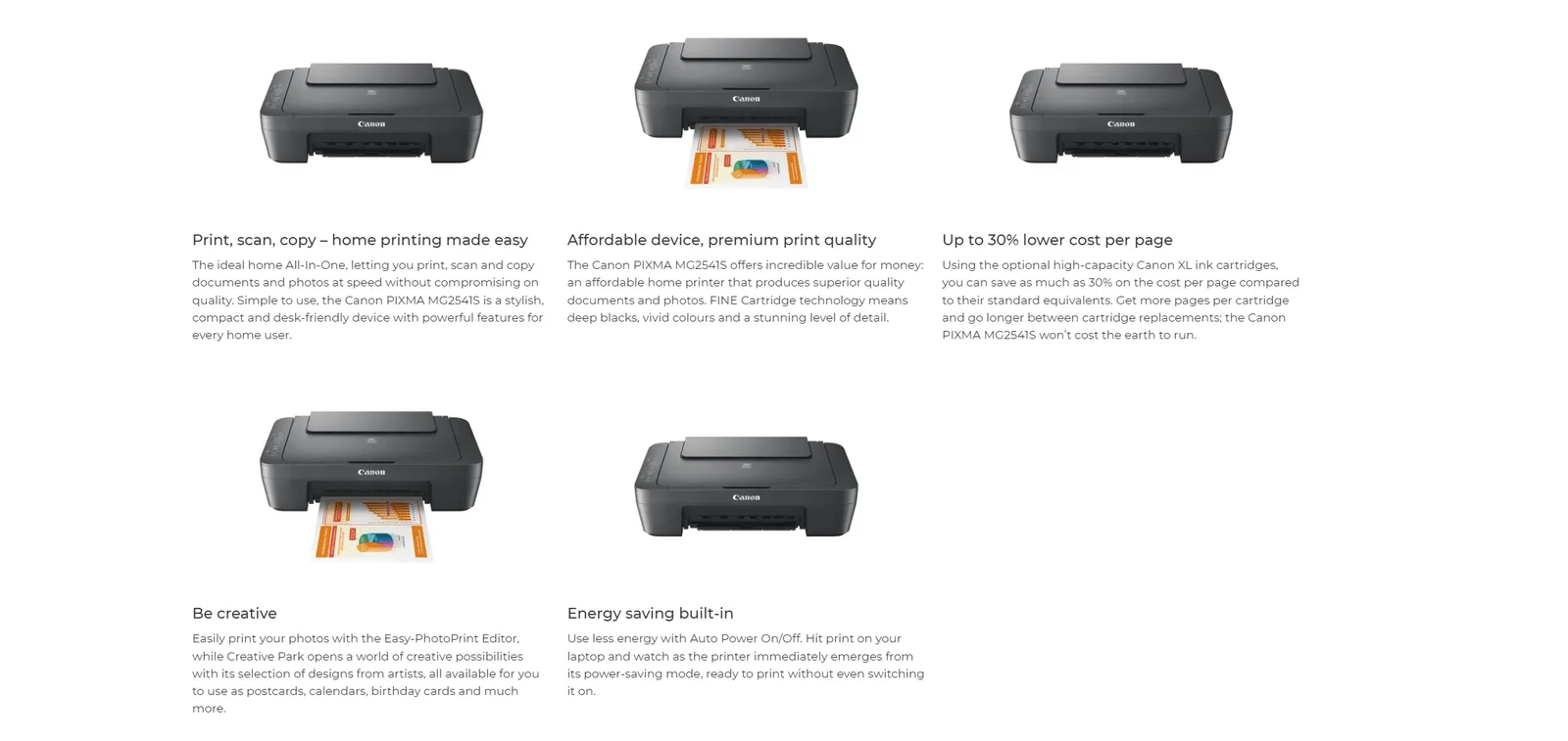 Canon PIXMA MG2541S BLACK & COLOR Inkjet A4 Printer 4800 x 600 DPI
