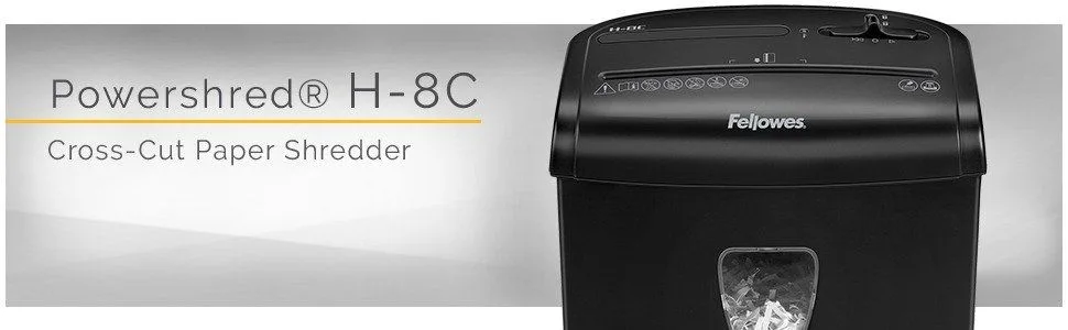 Fellowes Powershred H-8CD Shredder, Cross Cut, Shreds 8 Sheets