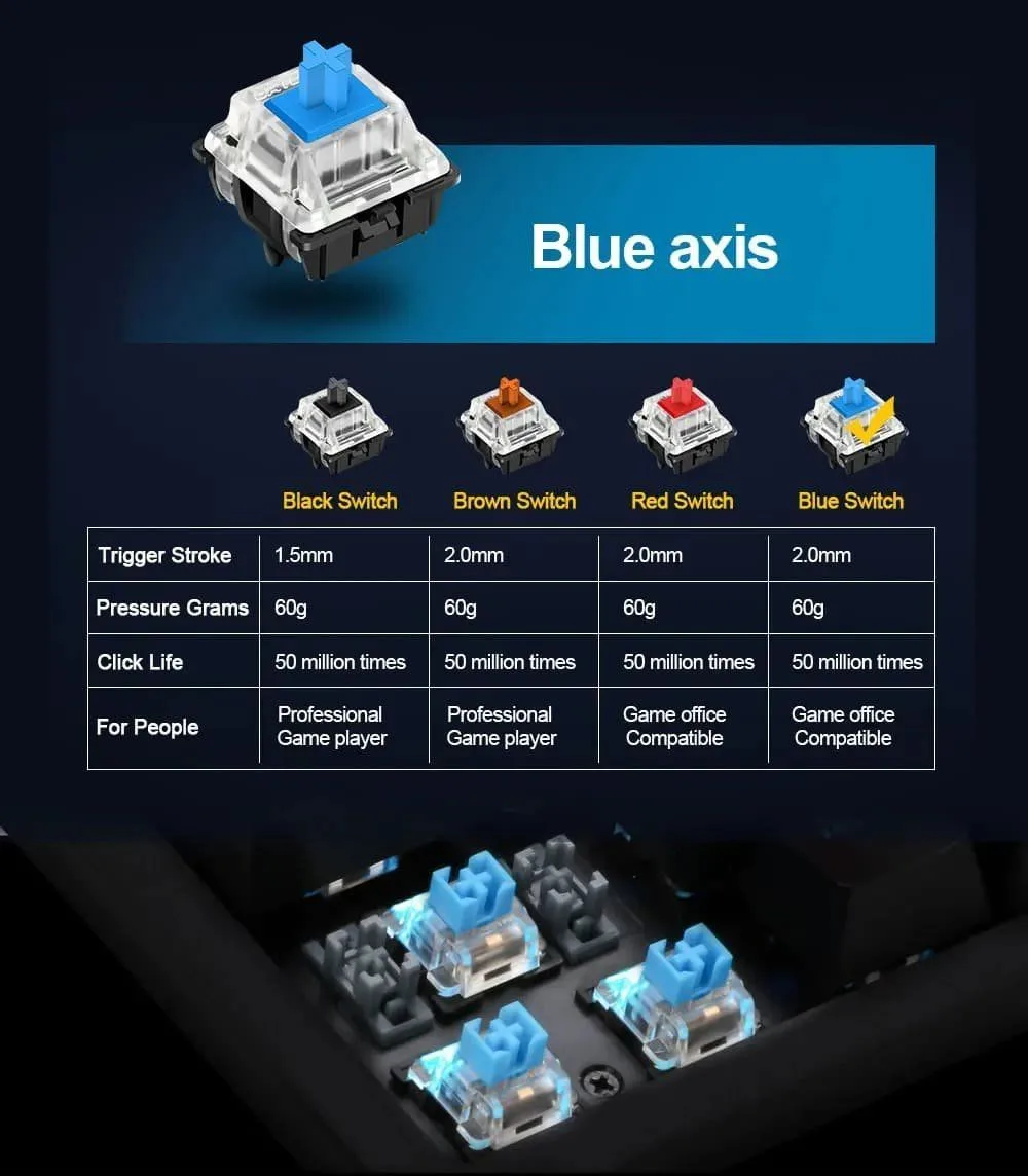 طقم ألعاب E-YOOSO Z-737 - مفاتيح Blue Switch