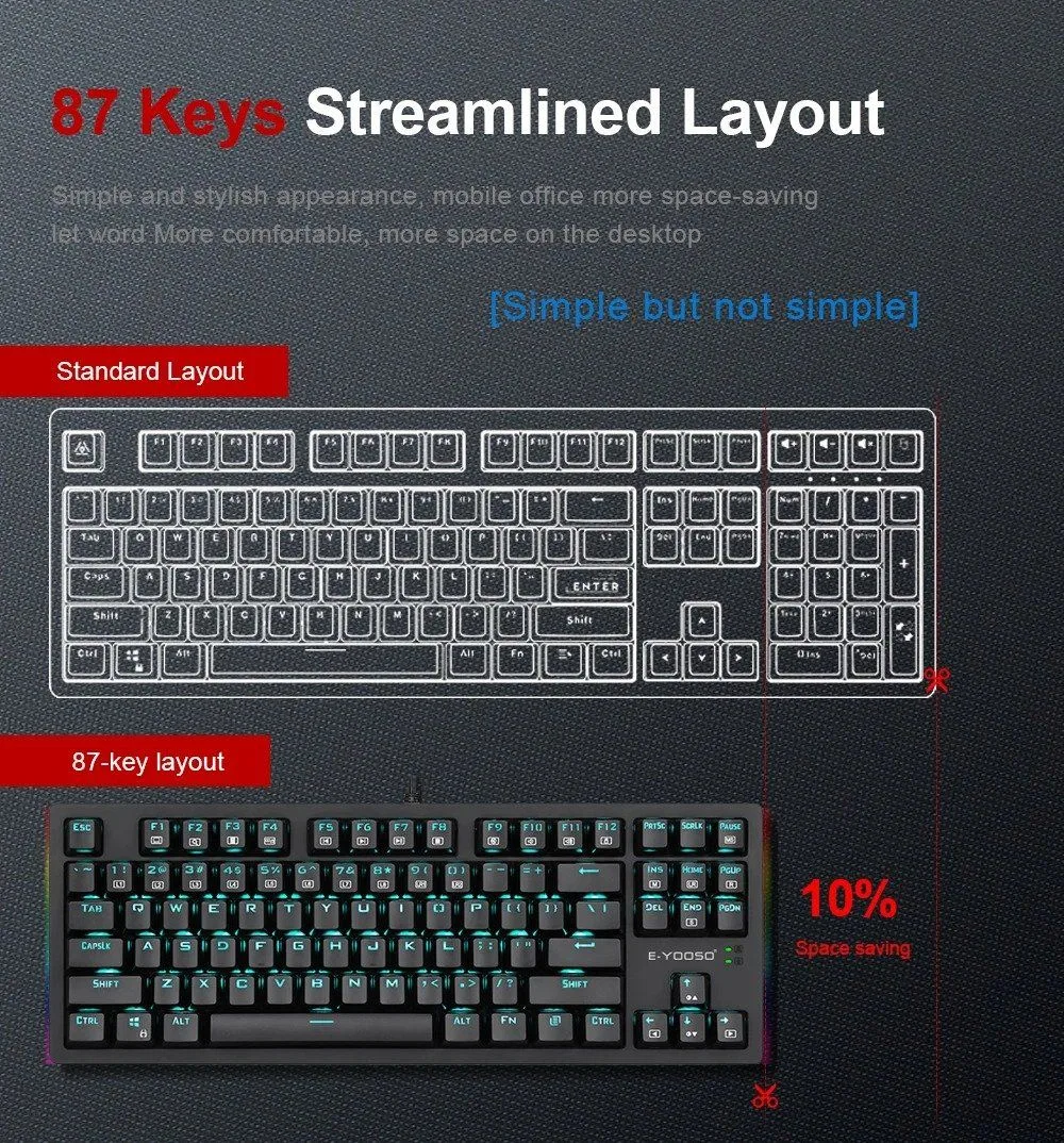 كيبورد ألعاب E-YOOSO K-620 - مفاتيح Blue Switch