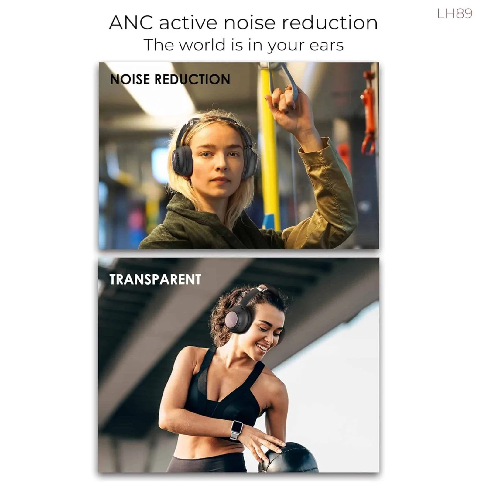 سماعة رأس لاسلكية Lenyes LH89 بخاصية إلغاء الضوضاء ANC