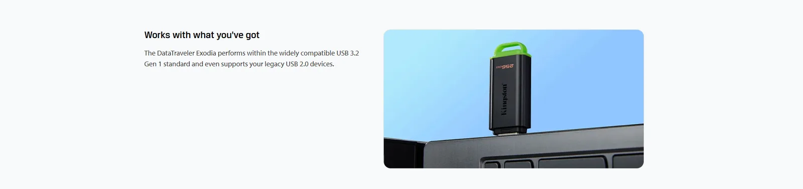 Kingston 256GB DataTraveler® Exodia™ G2 USB A 3.2 Gen 1 Flash Drive