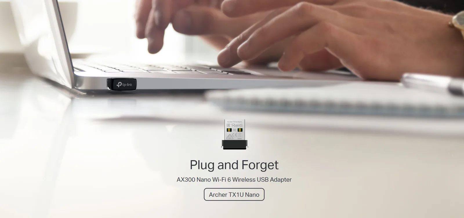 محوّل USB لاسلكي صغير TP-Link Archer TX1U Nano بتقنية Wi-Fi 6 AX300