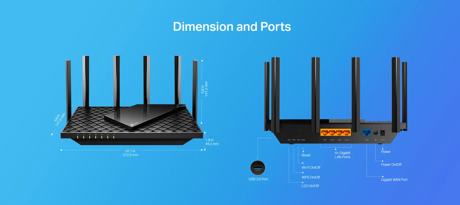 راوتر TP-Link Archer AX53 ثنائي النطاق جيجابت Wi-Fi 6 بسرعة AX5400