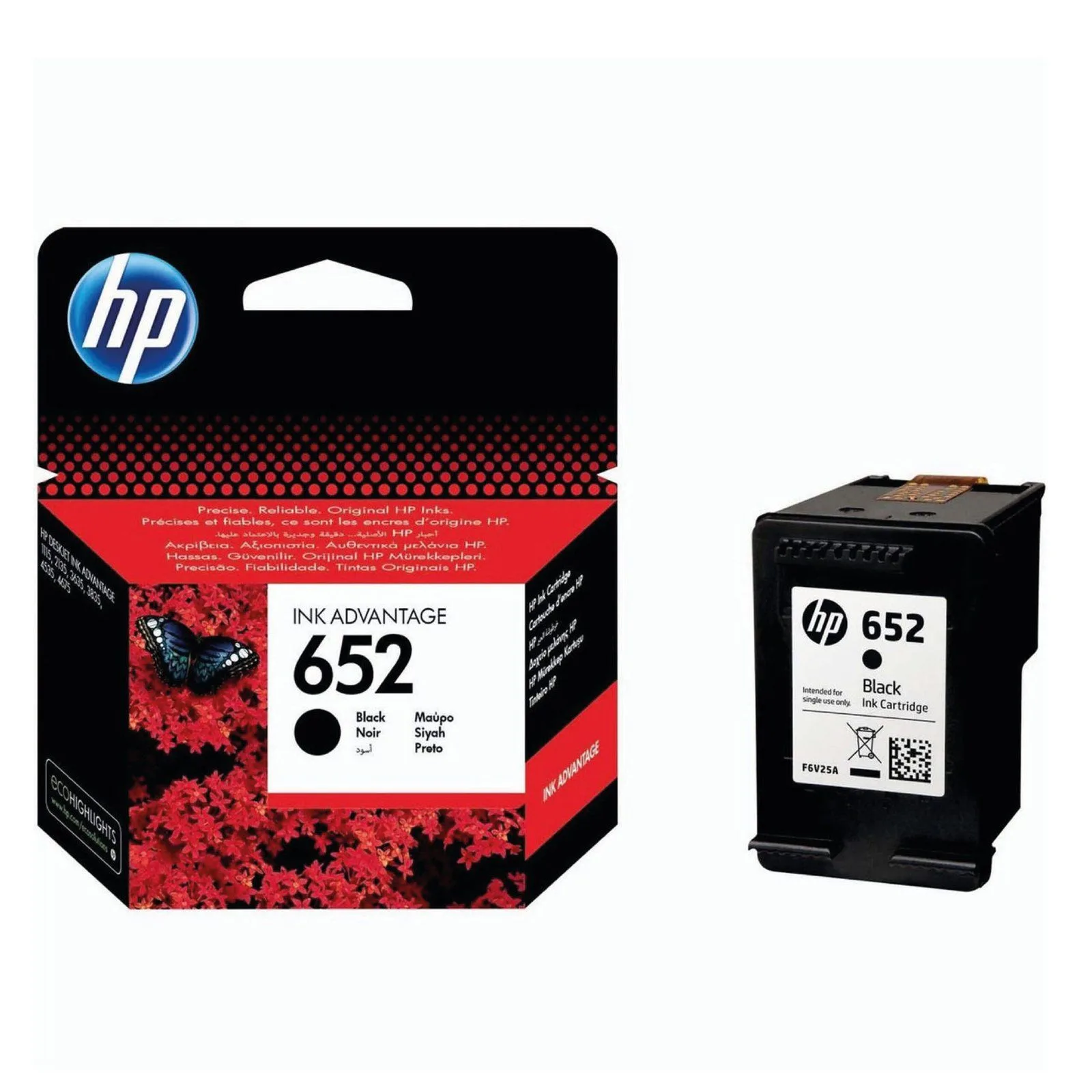 خرطوشة حبر HP 652 أصلية - أسود - F6V25AE