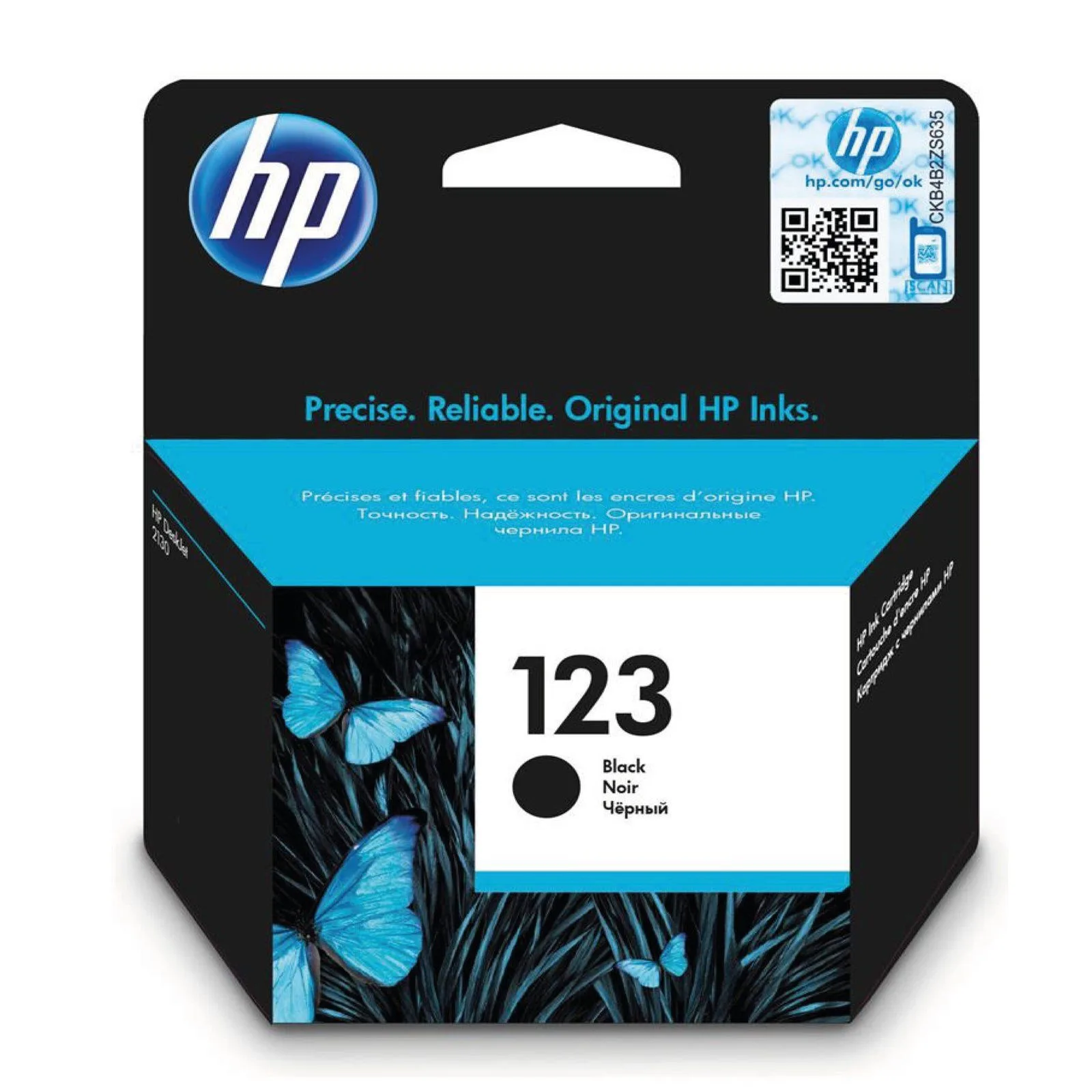 خرطوشة حبر HP 123 أصلية - أسود - F6V17AE