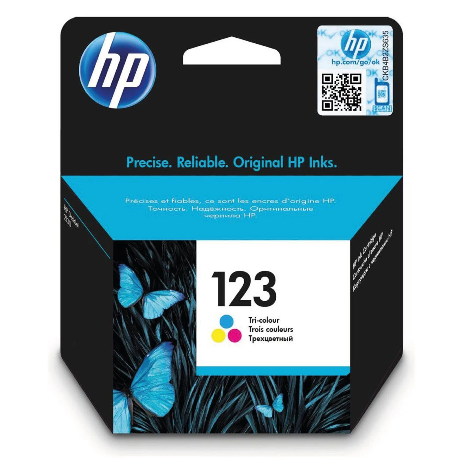 خرطوشة حبر HP 123 أصلية - ملوّن - F6V16AE