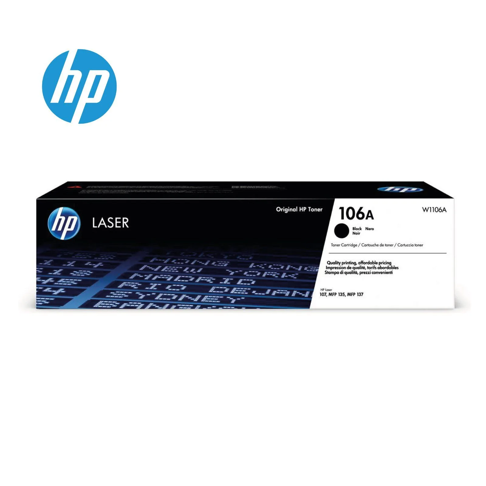 HP 106A Black Original Laser Toner Cartridge - W1106A