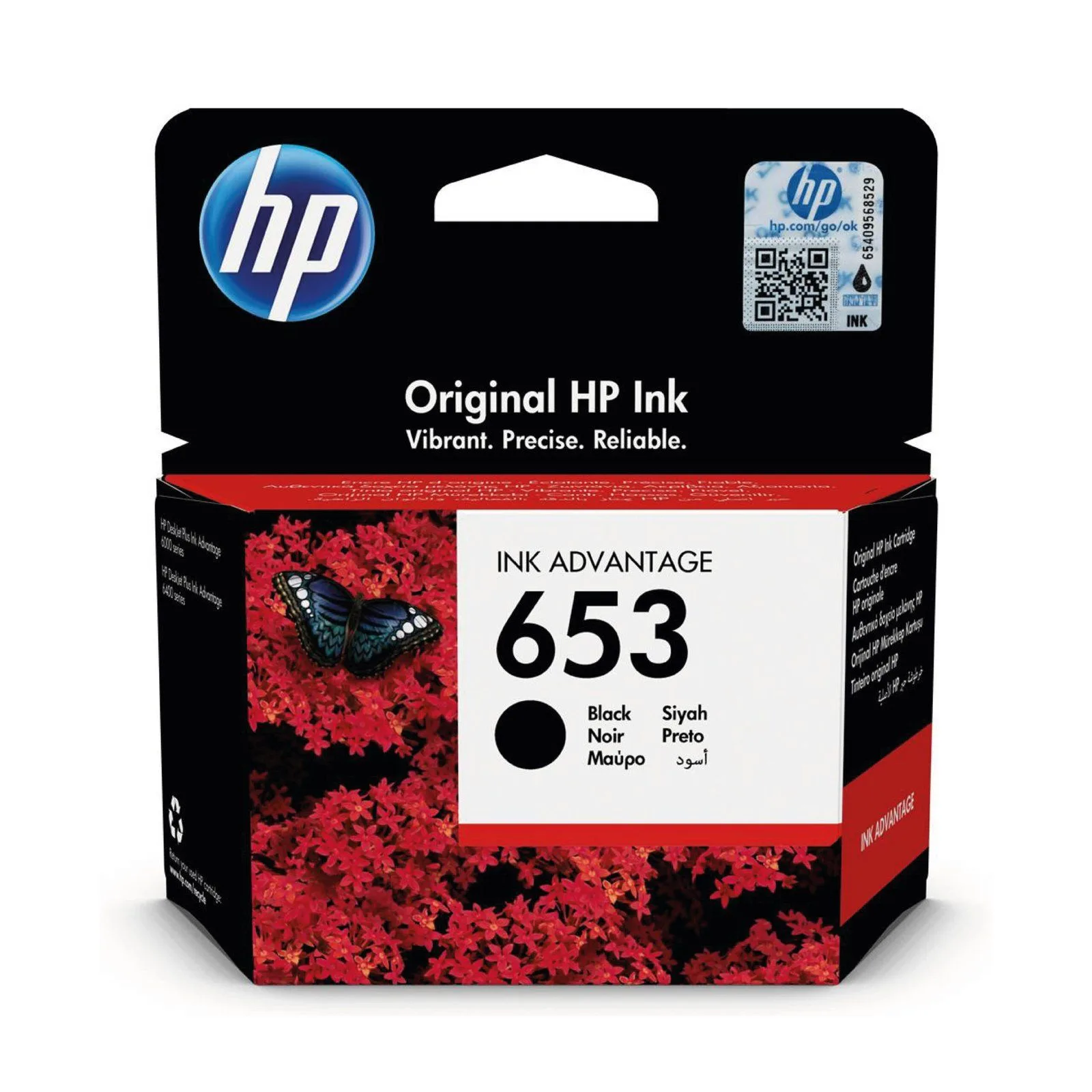 HP 653 Black Original Ink Cartridge - 3YM75AE