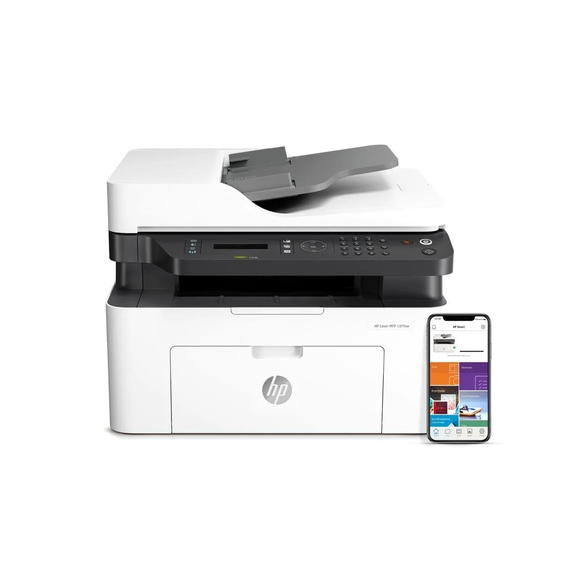 طابعة ليزر HP LaserJet MFP 137fnw متعددة الوظائف 4 في 1 - أبيض وأسود - 4ZB84A