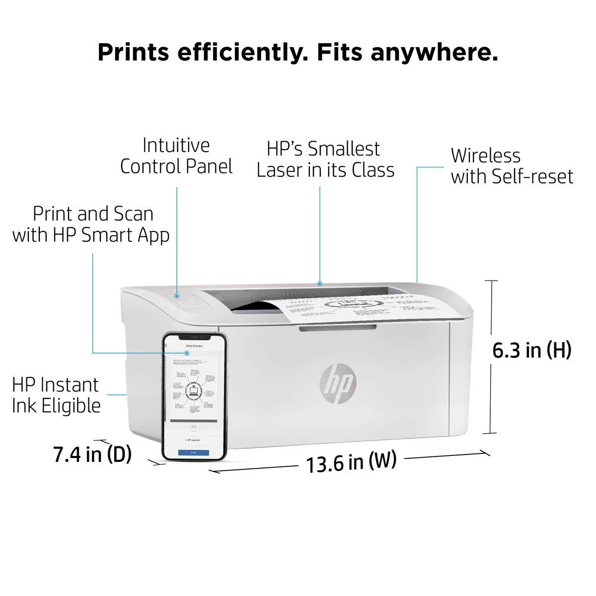 HP LaserJet M111W Mono Wireless Small Office A4 Printer - 7MD68A