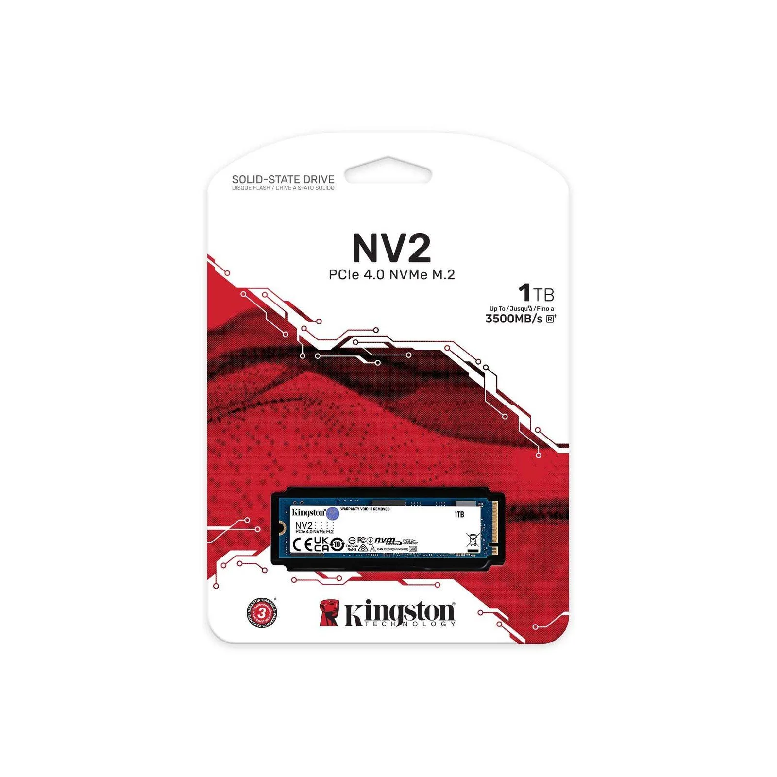 Kingston NV2 1TB M.2 2280 NVMe PCIe 4.0 Internal SSD Up to 3500 MB/s